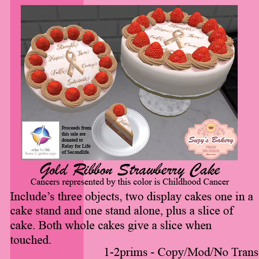 ~*SB*~ Gold Ribbon Strawberry Cake