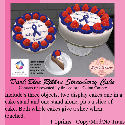~*SB*~ Dark Blue Ribbon Strawberry Cake