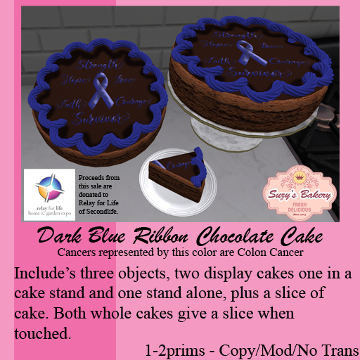 ~*SB*~ Dark Blue Ribbon Chocolate Cake