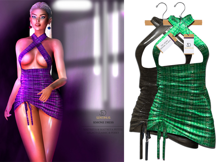 SENTINUS - Simone Dress BLACK-GREEN