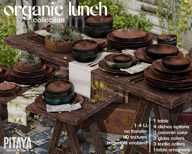 Pitaya - Organic Lunch - Table Dishes - BLACK