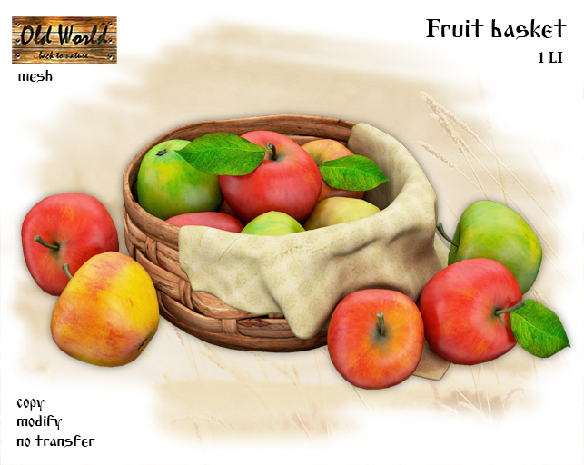 Apple basket v2 - Old World - Medieval / Rustic 