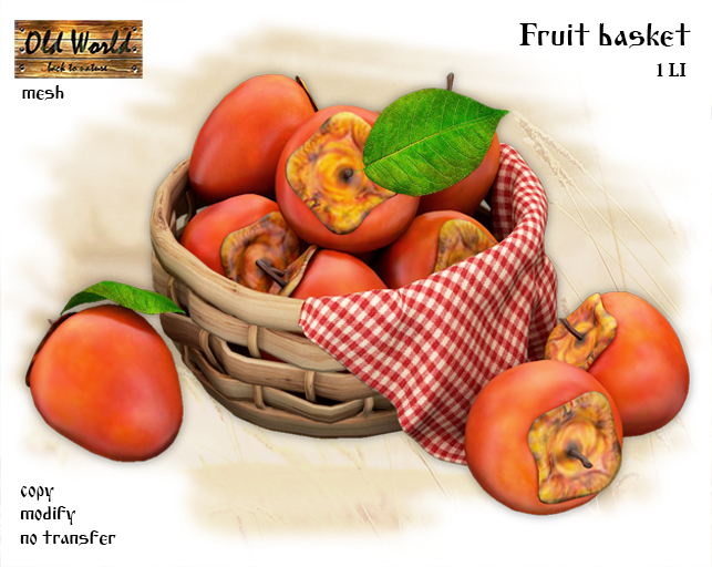 Persimmon basket v2 - Old World - Rustic / Medieval