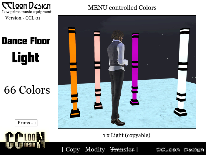 CCL Design - Dance Floor MENU Light Column CCL001