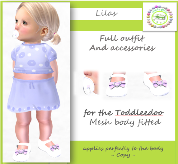 TOP SKIRT LILAS  *** Little Croc***