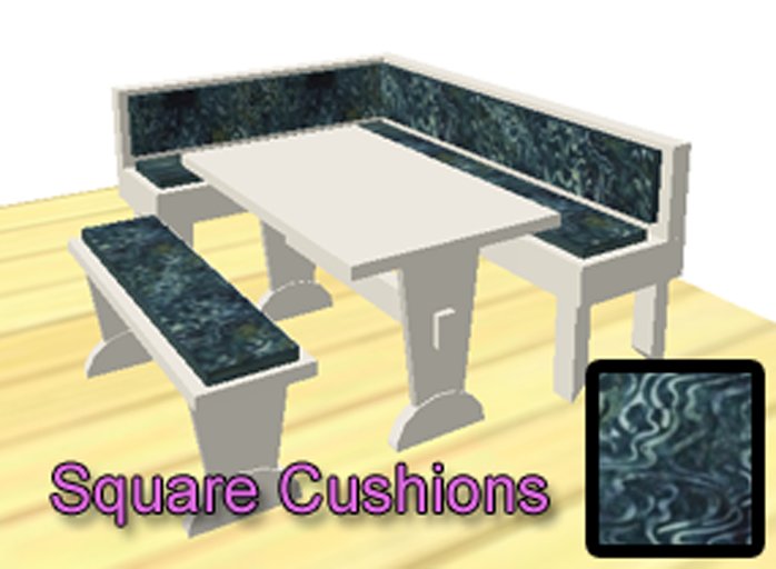 Kitchen Nook w/square cushions (teal)