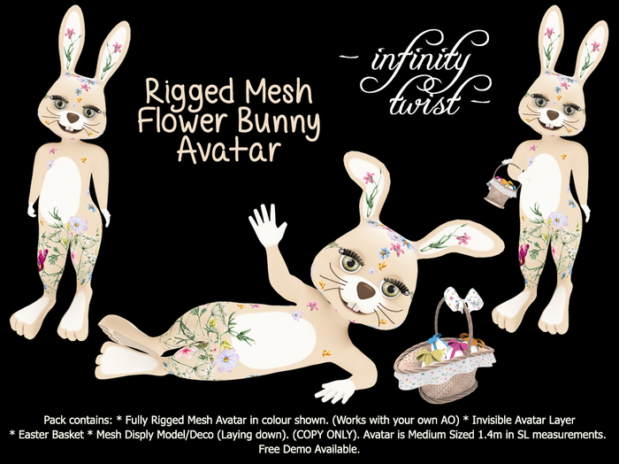 [Infinity Twist] Flower Bunny Sand - Rigged Mesh Avatar