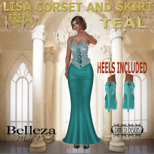 LISA BELLEZA FREYA SKIRT & TOP TEAL