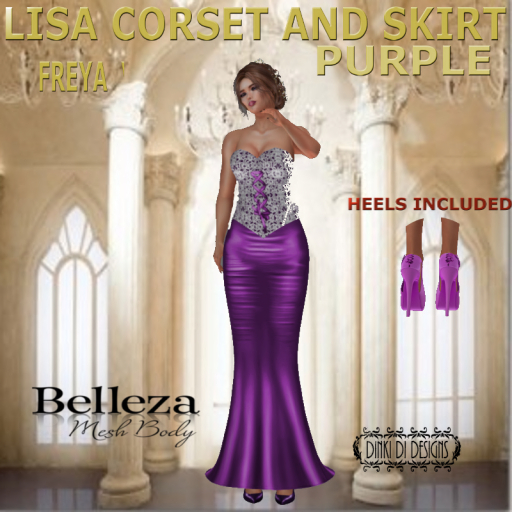 LISA BELLEZA FREYA SKIRT & TOP PURPLE