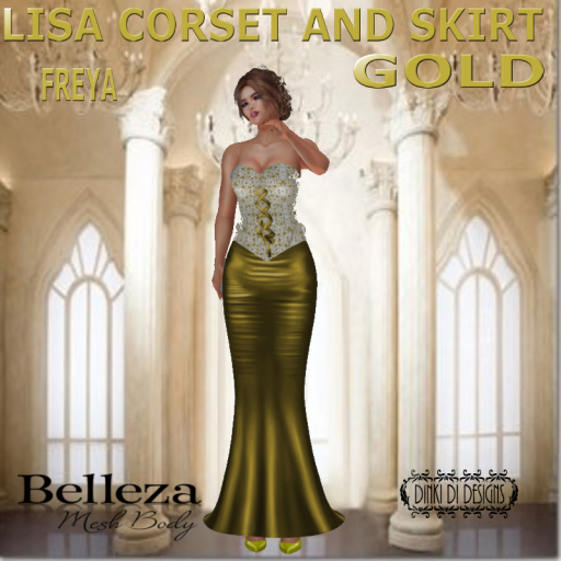 LISA BELLEZA FREYA SKIRT & TOP GOLD