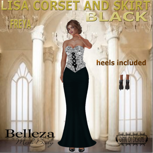 LISA BELLEZA FREYA SKIRT & TOP BLACK