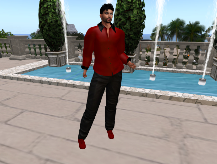 Second Life Marketplace - Gianni Mens Outfit Black Red Signature