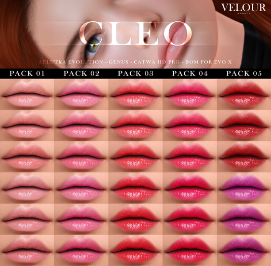 VELOUR: "Cleo" HD Lips - Pack 05 (Genus)