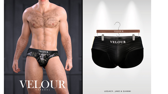 VELOUR APPAREL: "Lucas" Briefs (Black)