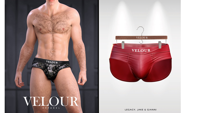 VELOUR APPAREL: "Lucas" Briefs (Red)