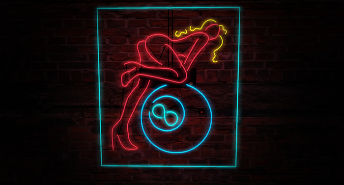 Billard Sign Girl Neon