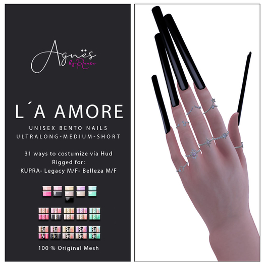<Agnes>LAmore-unisex nails Kupra-Legacy-Belleza 3 shapes-ADD