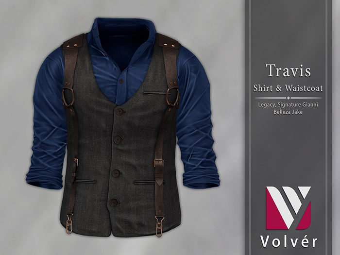 //Volver// Travis Shirt & Waistcoat - Blue