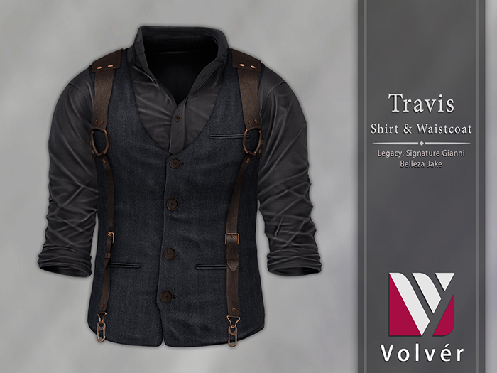 //Volver// Travis Shirt & Waistcoat - Fortess Gray