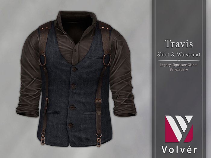 //Volver// Travis Shirt & Waistcoat - Porpoise