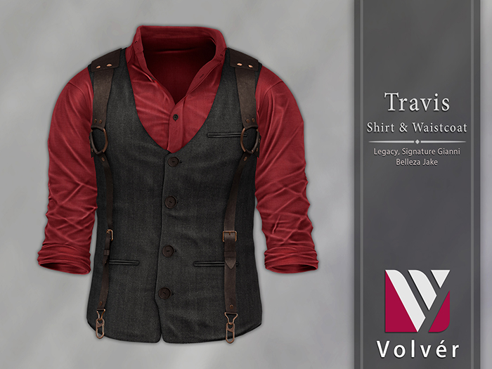 //Volver// Travis Shirt & Waistcoat - Red