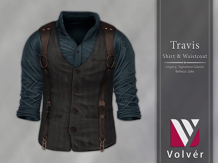 //Volver// Travis Shirt & Waistcoat - Seal