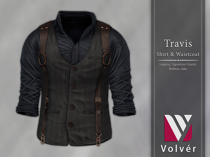 //Volver// Travis Shirt & Waistcoat - Slategray