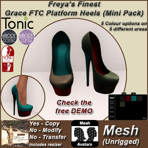 Freya's Finest Grace Full Texture Change Platform Heels (Mini Pack)