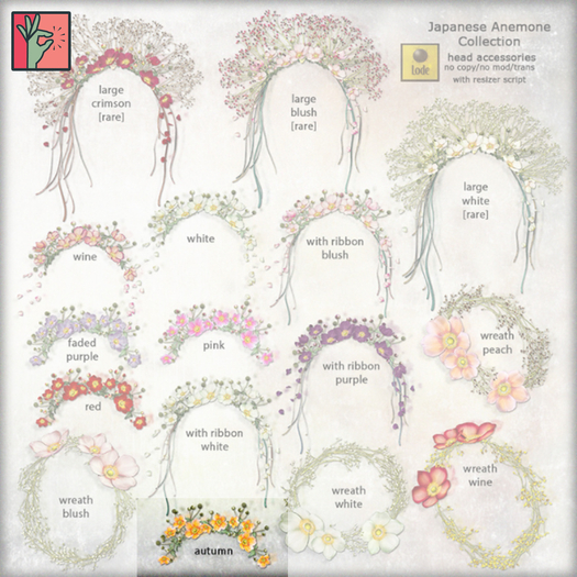 *LODE* Head Accessory - Japanese Anemone [autumn]