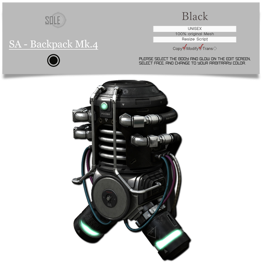 :::SOLE::: SA - Backpack Mk.4 (Black)