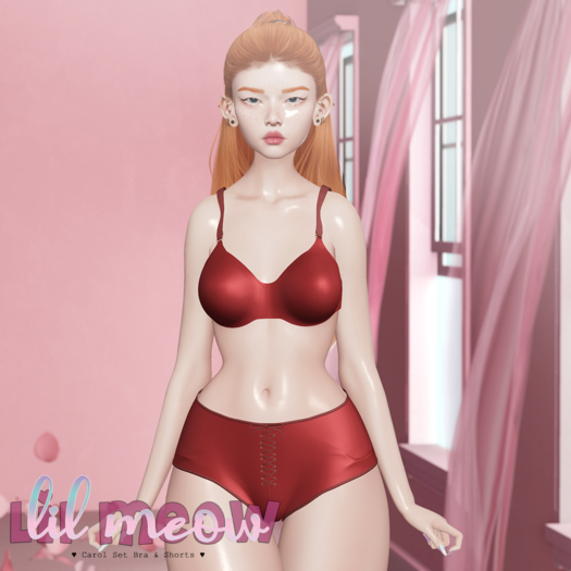 -Lil Meow- Carol Set - Red