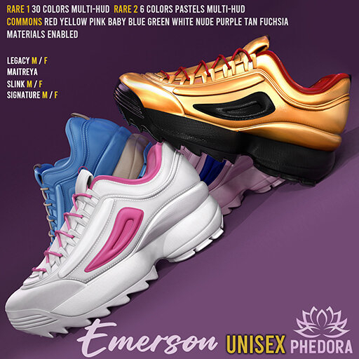 Phedora ~ Emerson Sneakers ~ Maitreya Common/Nude {rez me}