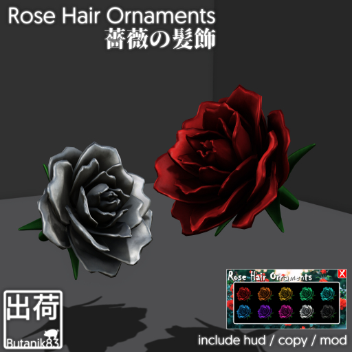 Butanik83 - Rose Hair Ornaments