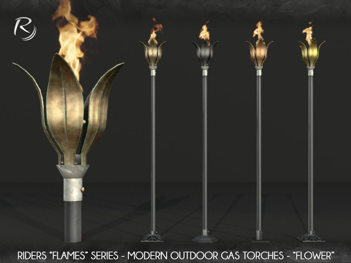 Riders Modern Gas Outdoor/Patio Torch "Flower"