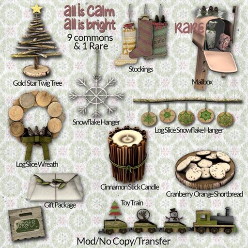 crate All is Calm ~ Gold Star Twig Tree