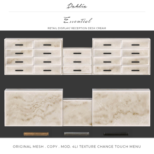 Dahlia - Essential - Display /  Desk - / Reception Desk Cream