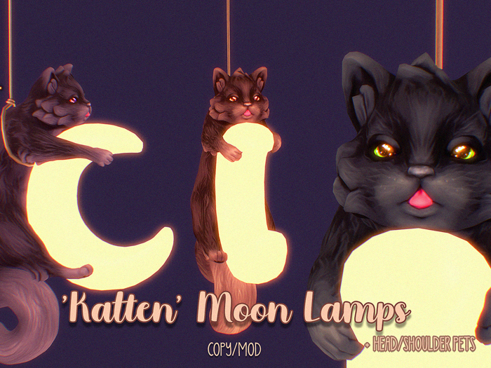 'Katten' Moon Lamps  DARK PACK