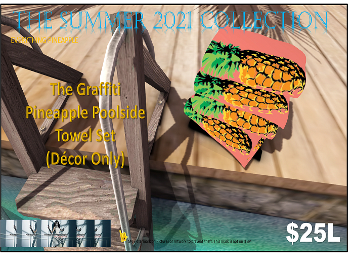 Graffiti Pineapple Poolside Towels (DECOR)