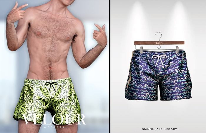 VELOUR APPAREL: "Ique" Shorts (Surf)