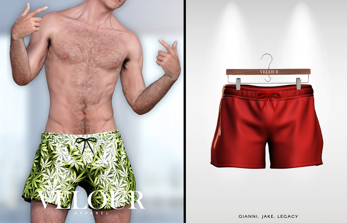 VELOUR APPAREL: "Ique" Shorts (Red)