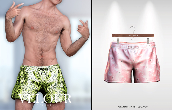 VELOUR APPAREL: "Ique" Shorts (Flamingo)