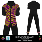 M - FULL OUTFIT - Yellow Purple Swirl - Signature Gianni