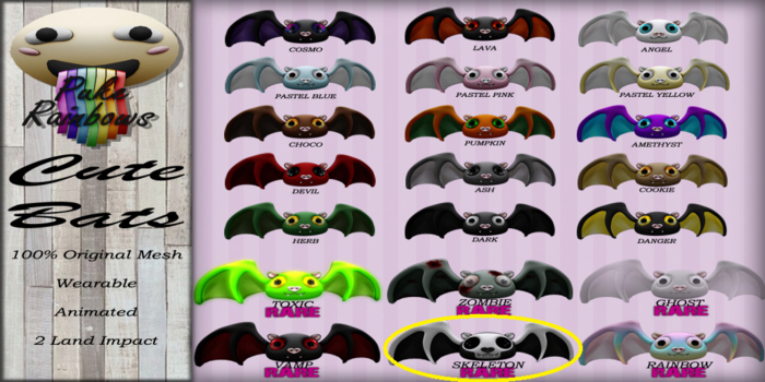 [PR] Cute Bat - Skeleton [4] RARE animesh