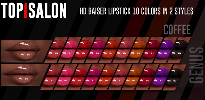 TOP1SALON - HD BAISER LIPSTICK (Genus) COFFEE BRIGHT
