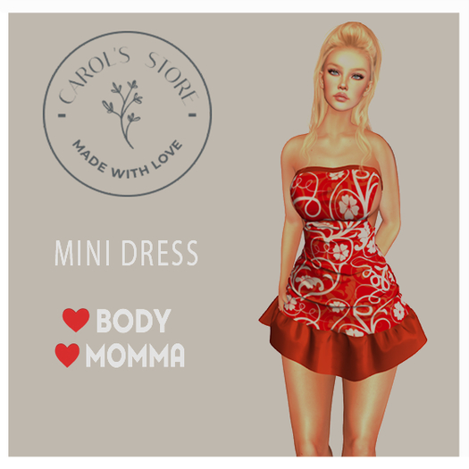 Mini Dress Flowers Red