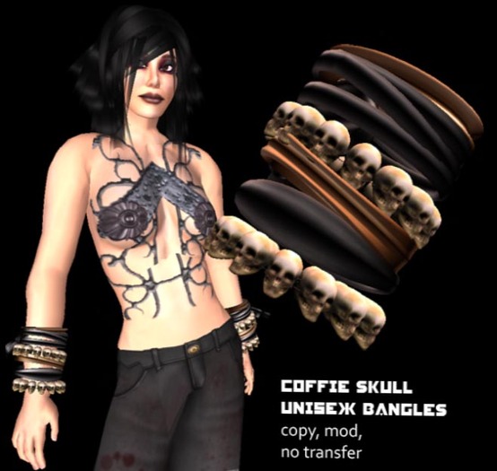 coffee skull bangles - unisex - boxed