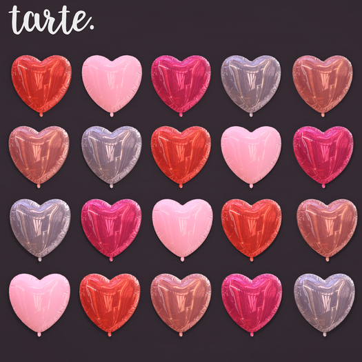 tarte. heart balloon backdrop