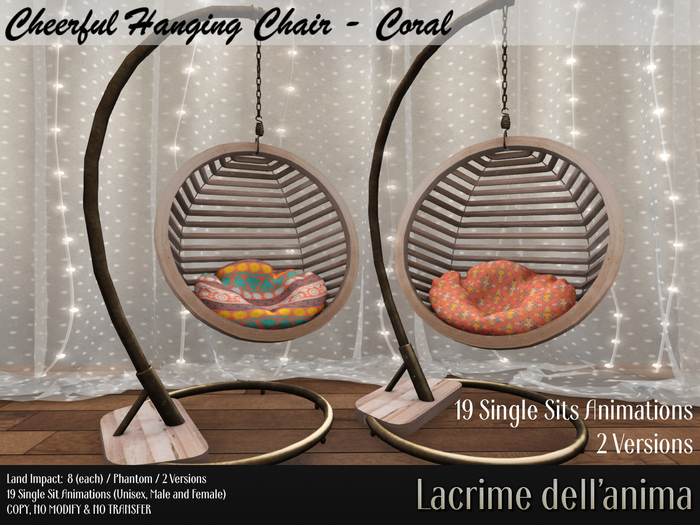 Cheerful Hanging Chair - Coral