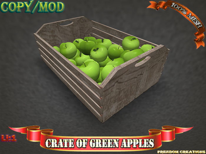 Crate of green apples-Freedom creations