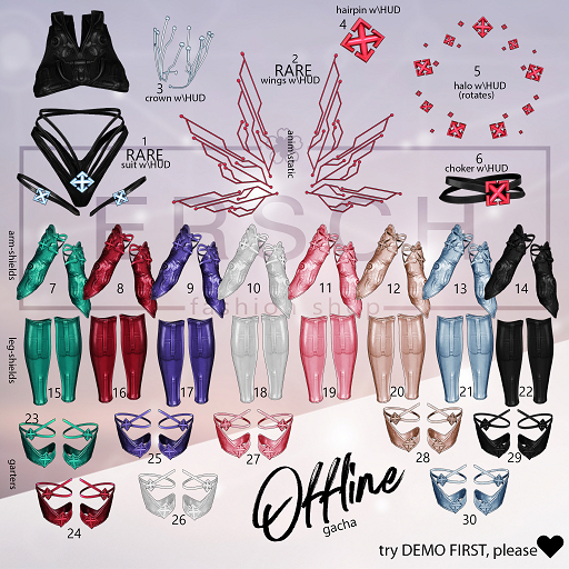 23. ERSCH - Offline Gacha {Lara} garters -emerald-